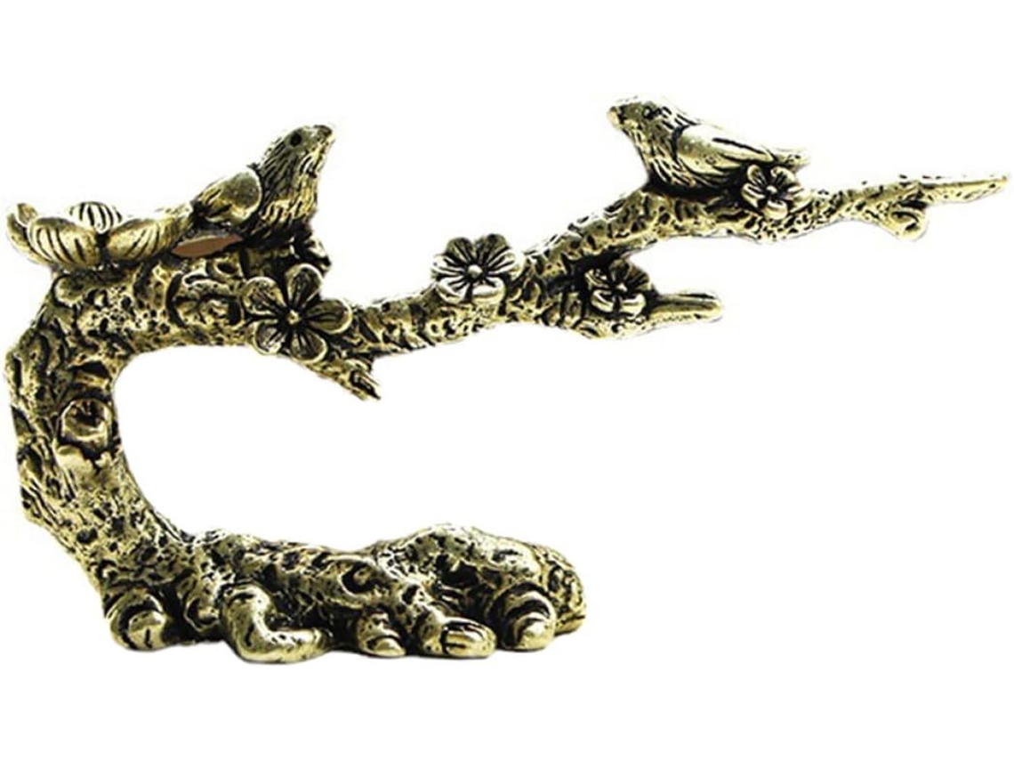 Ornamento Criativo Latão Pássaro Galho Decoração Interiores Elegante Estável Escritório Mesa Casa GOKOCO