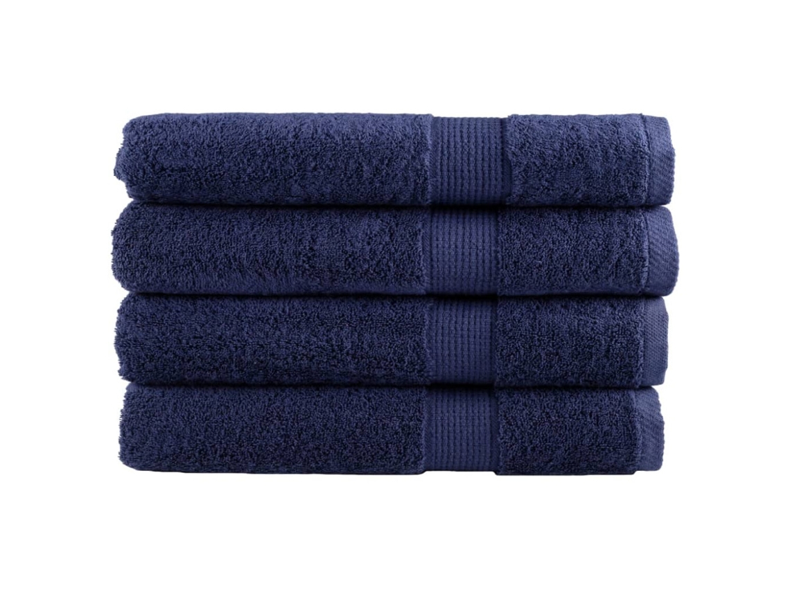 Toalhas de Sauna Premium Solund, Conjunto de 4 Peças, Azul Marinho, 80x200cm, 600gsm BRILVIBERA