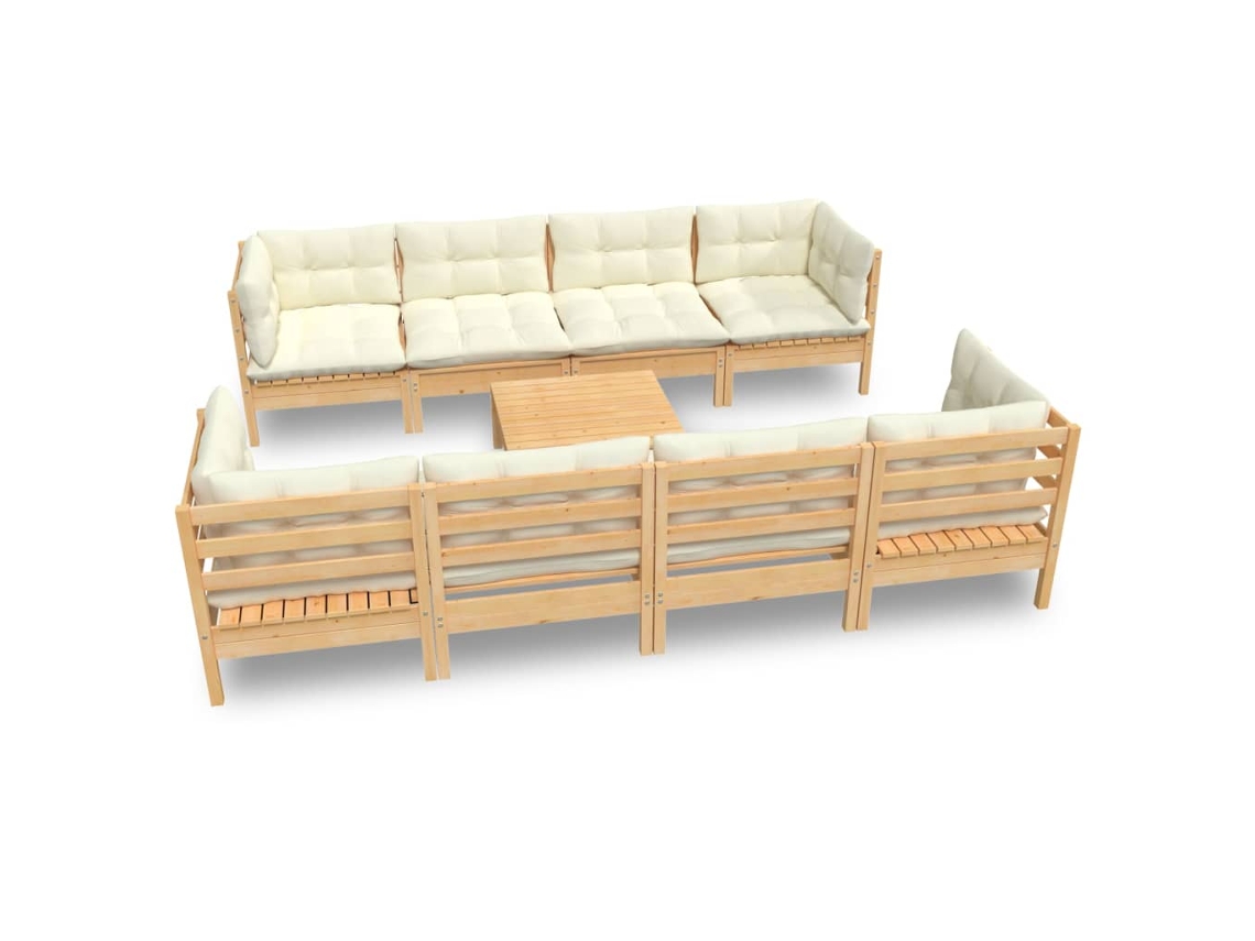 Garden Lounge Set, Garden Lounge Sets Vidaxl Creme Madeira De Pinho (n/a)
