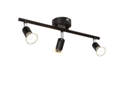 3 Holofotes de Teto de Metal Gu10 Preto Giratório 330 Moderno Teto Giratório para Sala de Estar Quarto Corredor Sem Lâmpada NETTLIFE