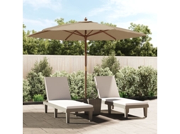 Guarda Sol Jardim C/ Poste De Madeira 299x240 Cinza Marrom Dkd Home Decor