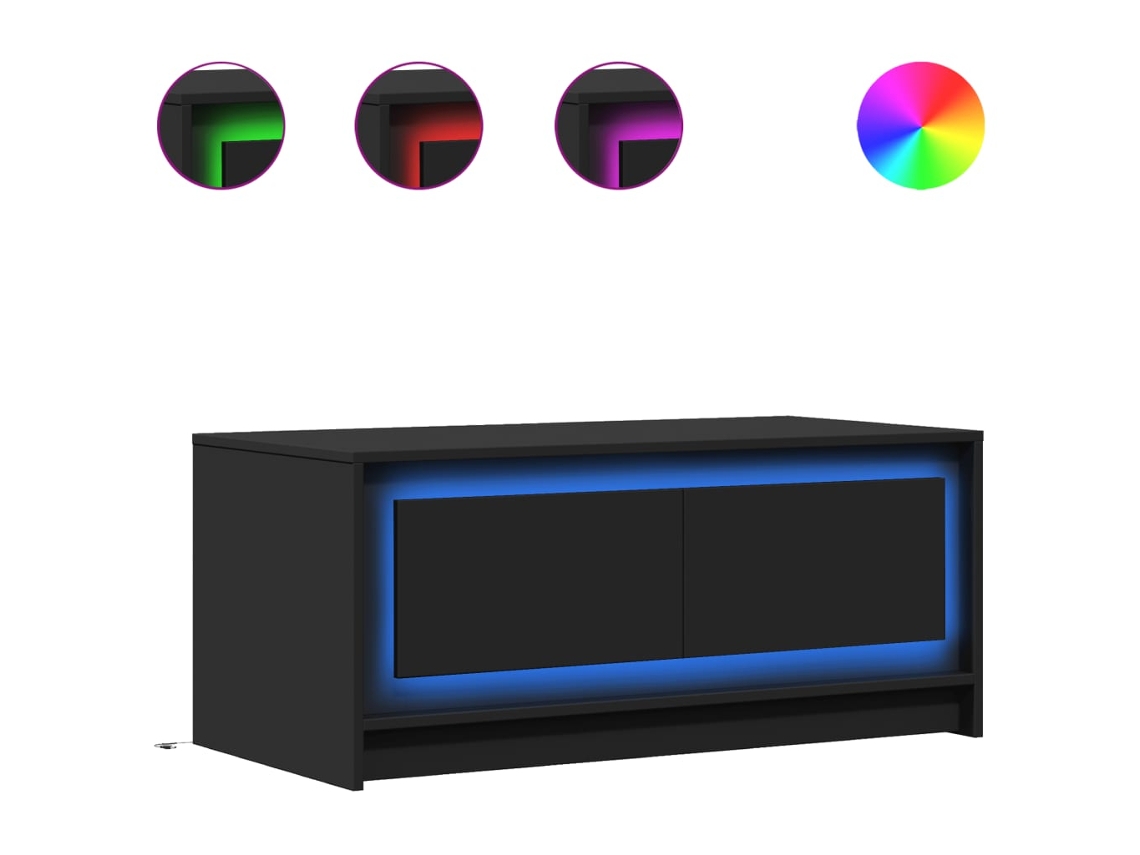 Mesa de Centro com Luzes Led Derivados de Madeira Preto MAISON EXCLUSIVE (não disponível)