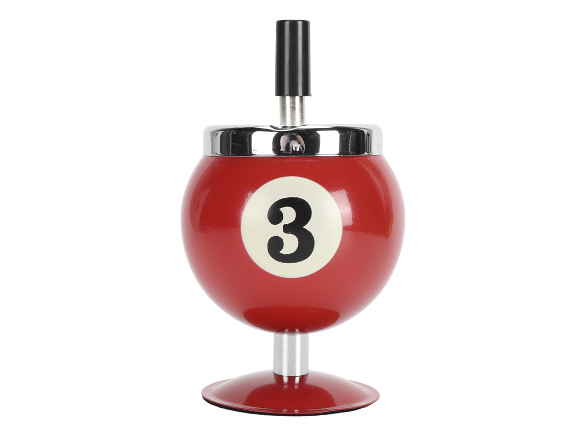 Cinzeiro de Bilhar com Tampa Anti vento Automático Extinguishing Decorativo Ferro para Lar Restaurante Ktv Bar Vermelho
