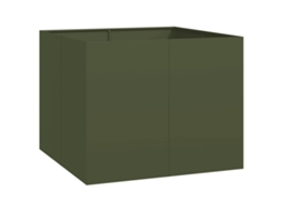Planter, Planters Vidaxl Verde Aço (100 X 100 X 80 Cm)