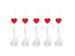 Pingentes com Tassel Coração Decoração Presente Vermelho