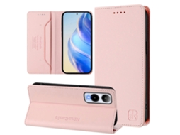 Capa De Couro Para Celular Rc01 Com Dupla Dobra Magnética E Rfid