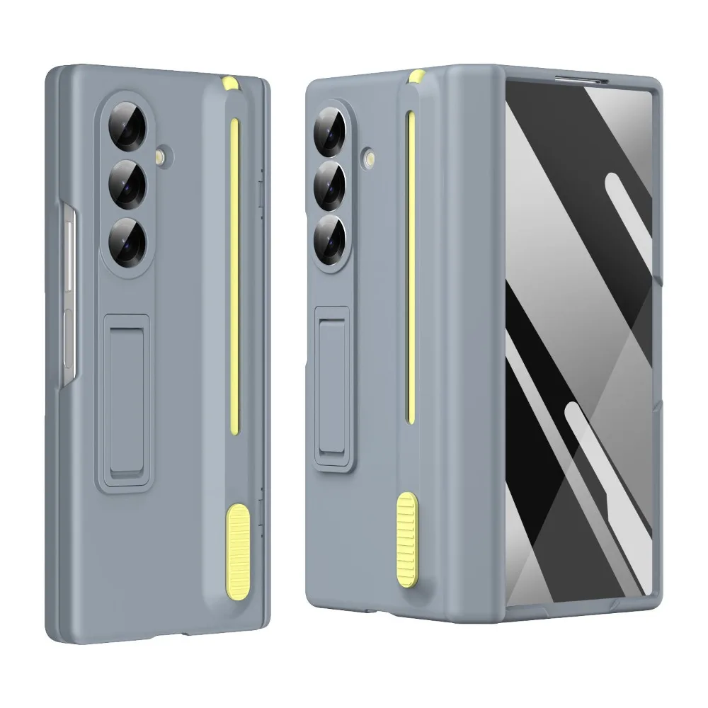 (cinza, Galaxy Z Fold4) Capa Protetora Completa Com Dobradiça, Tampa Dobrável E Suporte.