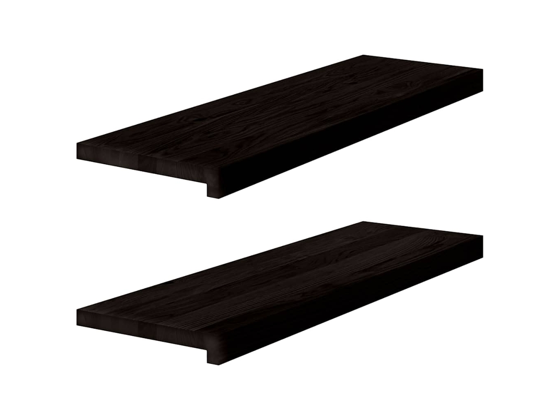 vidaXL Tapetes de escada 2 pcs 80x30x2 cm carvalho castanho-escuro