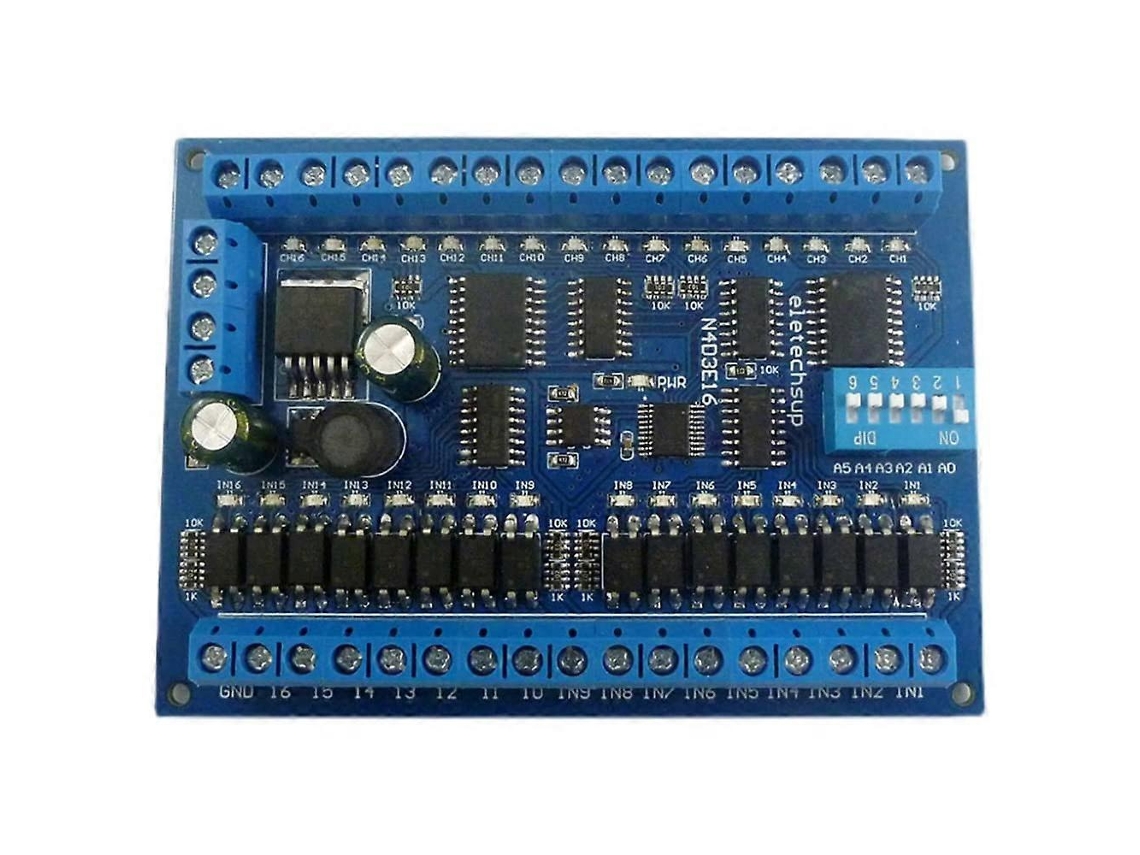 Rs485 Modbus Plc Io Module With 16 Inputs 16 Outputs, Dc 12v 24v Remote Control Switch Board