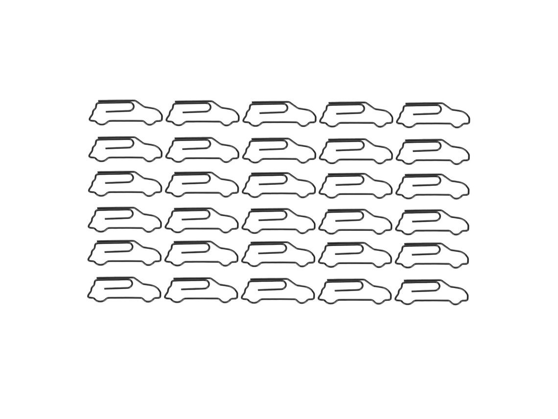 Conjunto de 30 clipes genéricos e criativos em formato de carrinho, clipes de ferro resistentes para organizar documentos e