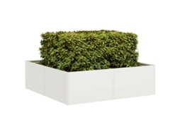 Vidaxl Vaso/floreira 100x100x30 Cm Aço Branco