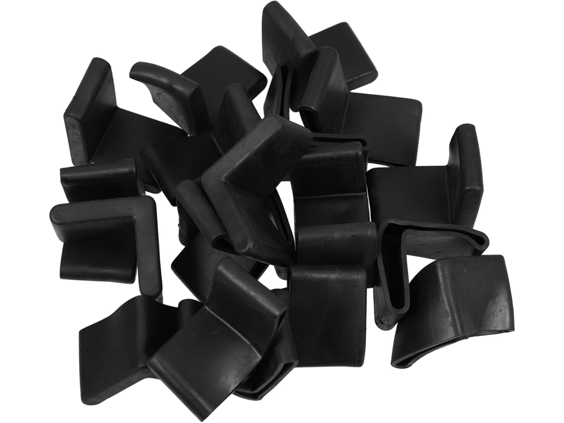 Tehaux 20 Peças Protetores De Pés Móveis Em Pvc Preto Formato L Para Prateleiras Ferro, Antiderrapantes E Estáveis