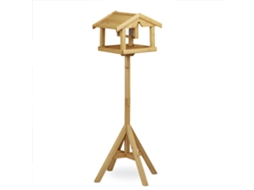Casa Para Pássaros Relaxdays Com Suporte, Madeira Não Tratada, Kit De Comedouro, Hbt: 117 X 50 X 50 Cm, Castanho