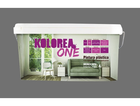 Monocamada de pintura plástica para interiores KOLOREA