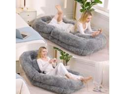 Cama Humana Cachorro, Ajustável 5 Andares, Cinza Claro, Tecido Macio-ty