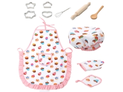 Rebe-accesorios De Cozinha Para Meninas: Jogo Interativo De Cozinha Com Avental, Boné E Luvas - Brinquedos Infantis