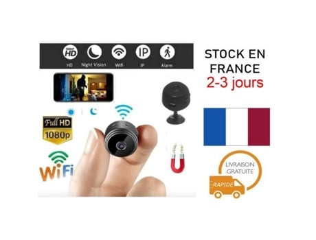 Câmara Espião DWO Europe™ Full HD 1080p Sem Fios, Detecção de Movimento e Visão Noturna, WiFi para Segurança à Distância