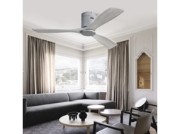 Ventilador De Teto Embutido De 52 Polegadas Dc Com 3 Lâminas De Madeira Esculpidas, Motor Reversível Silencioso, Controle Remoto Sem Luz Quenty