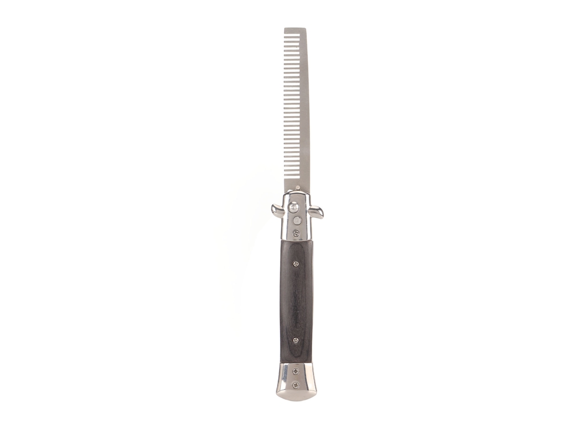 Switchblade Comb Automatic Push Button Foldable For Hair Beard Moustache
