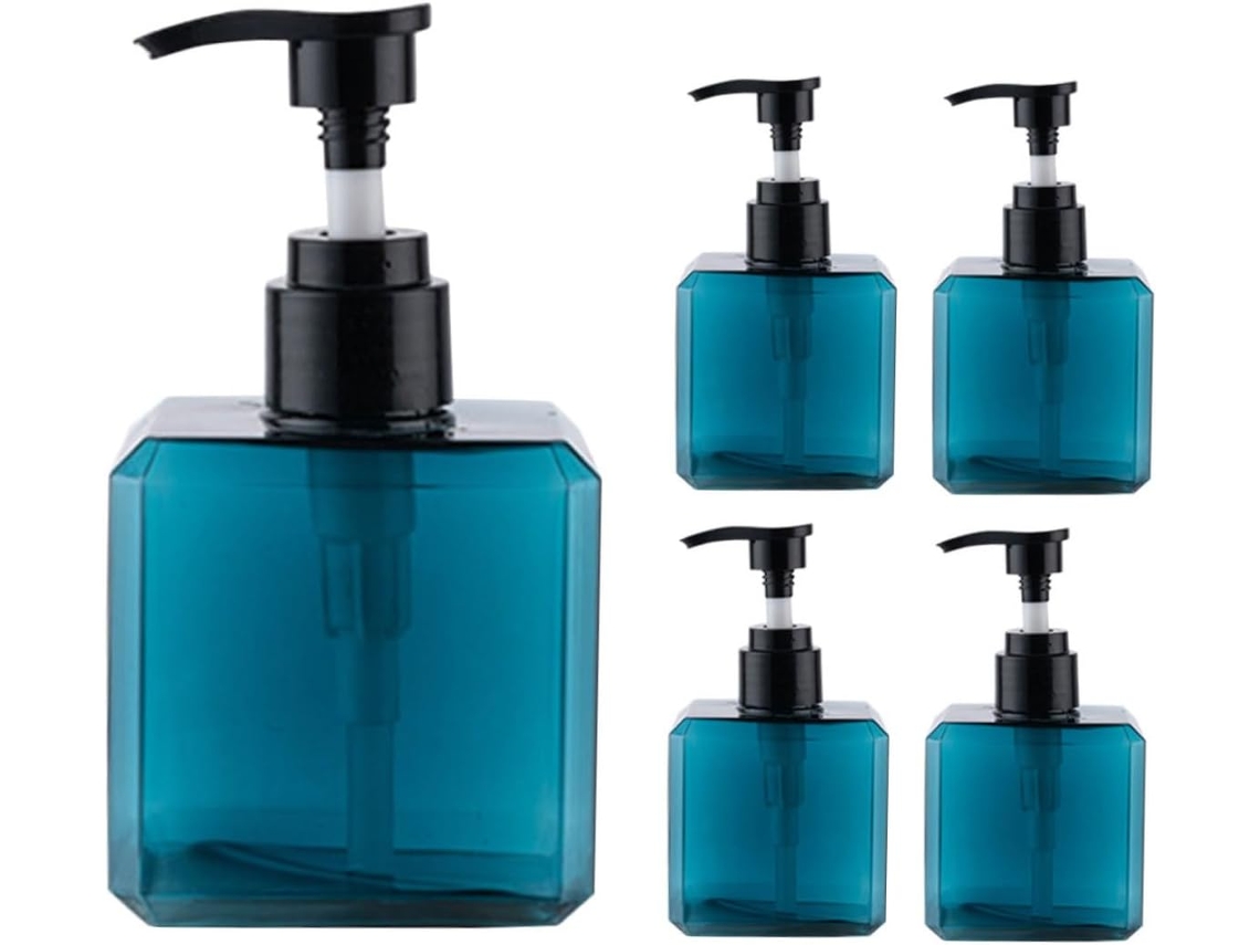 Conjunto De 5 Frascos Com Bomba Dosadora Recarregáveis E Vazios Para Loções Cosméticas De Viagem.