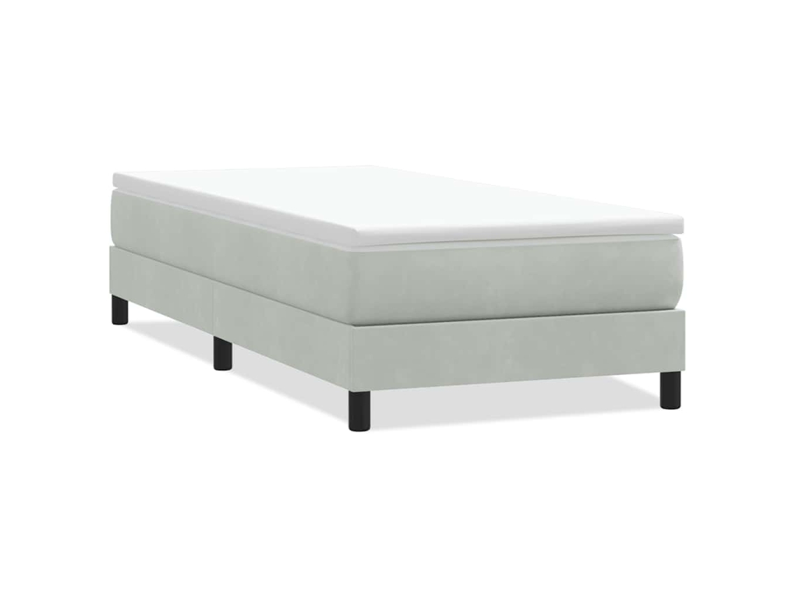 Box Cama de Primavera Sem Colchão em Cinzento Claro (80x210 cm)