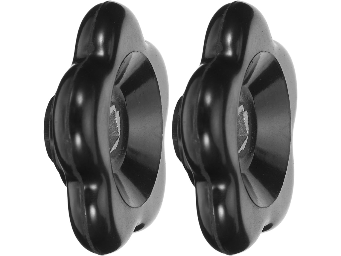Conjunto De 2 Volantes Industriais De Baquelite Preta Com Furo Quadrado De 7x7mm