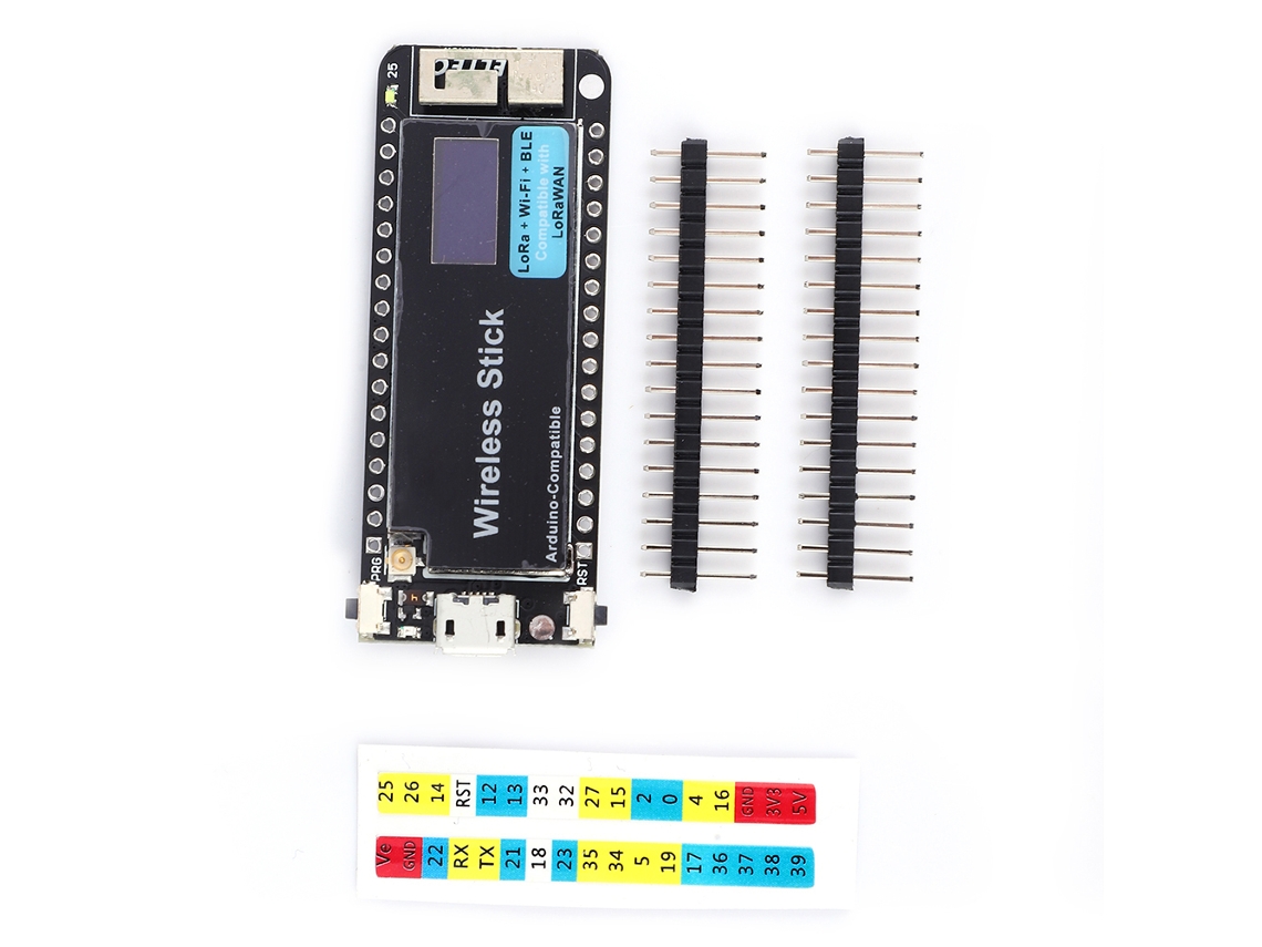 Placa de desenvolvimento ESP32 Wireless Stick, SX1276 LoRaWAN WiFi Arduino 868 915MHz, alcance de 6 km, alimentação via USB, 64 MB de memória flash.
