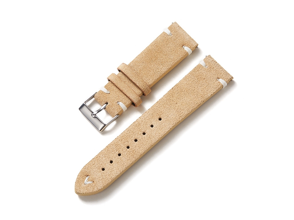 Bracelete para Smartwatch de liberação rápida com interruptor de microcouro com costura em bloco colorido, especificação: 20 mm (caqui)