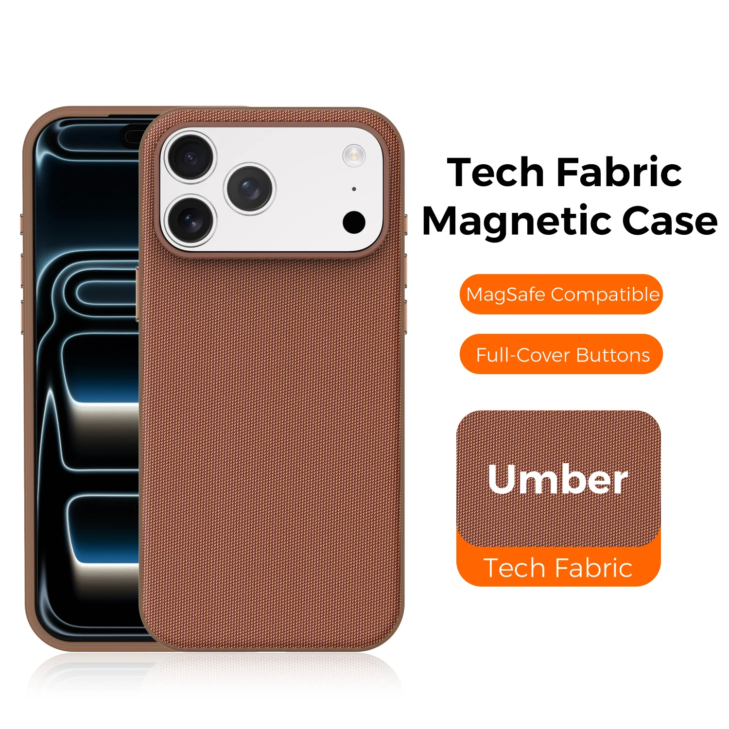 Capa Protetora (marrom) Para Iphone 16 Pro, Com Fixação Magnética, Macia, Antiderrapante E Resistente A Impactos.