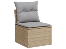 Conjunto 7 Sofá Modular Vidaxl Bege Vime Pe (55 X 55 X 37 Cm)