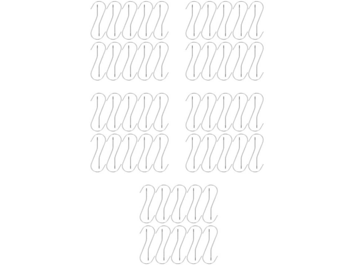 Conjunto De 100 Ganchos Redondos Ferro Prateado Sewacc Cabides Roupas Design Multifuncional E Resistente À