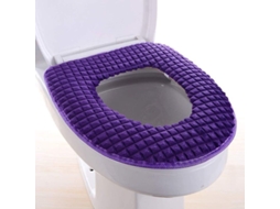 Fasst tapa de Asiento de Inodoro Suave Y Caliente de Plush Y Cuero Pu Impermeable para Baño 16.9x14.5 Pulgadas CUIDADOS