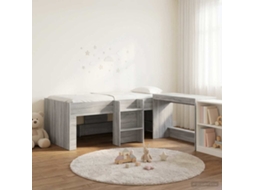 Vidaxl Cama Alta Para Crianças Com Mesa 2 Unid. Sonoma Cinzento
