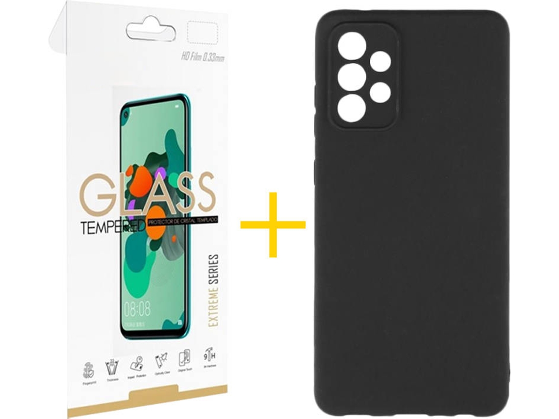 Kit Capa e Película Samsung Galaxy A52 4G SKYHE Liso Preto