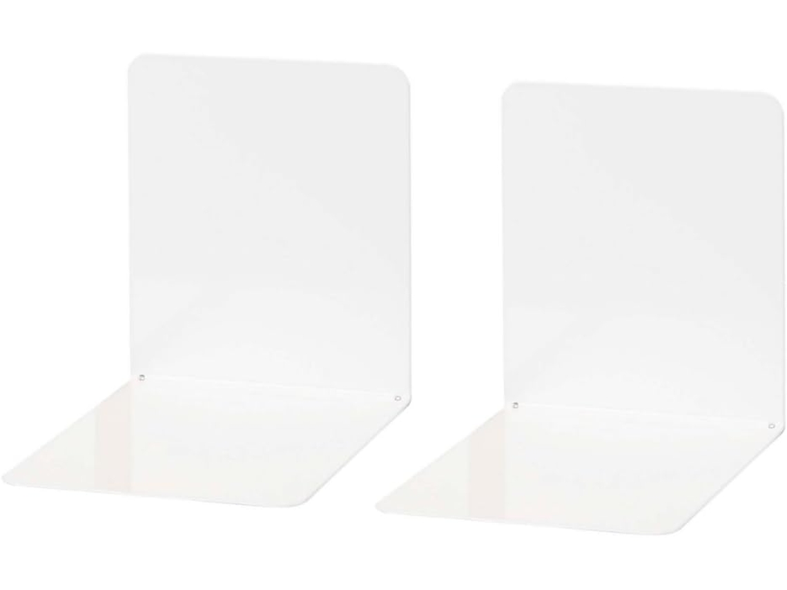 Suporte Para Livros Wedo 1021100 , 2 Peças, Branco Gokoco (feito De Metal, Versão Larga, 14 X 12 X 14 Cm)