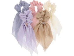 Conjunto De 5 Fitas De Tecido Para Cabelo Feminino, Com Design Elegante E Macio.