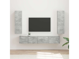 Vidaxl Conjunto De Móvel De Tv 3 Pcs Cinzento Madeira Processada