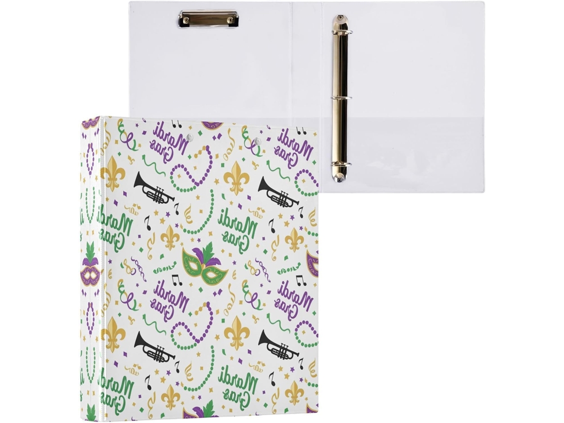 Pasta de 3 Argolas para Papel Tamanho Carta , Organizador Redondas com Prancheta, Prancheta Ma (27,9 X 21,6 Cm)