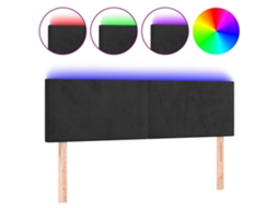 Led Headboard, Led Headboards Vidaxl Preto Veludo (144 X 5 X 78/88 Cm)