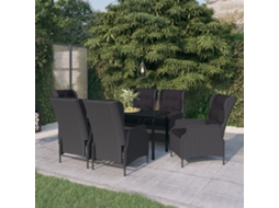 Pcs Conjunto De Jantar Para Jardim Cinzento Escuro Dkd Home Decor