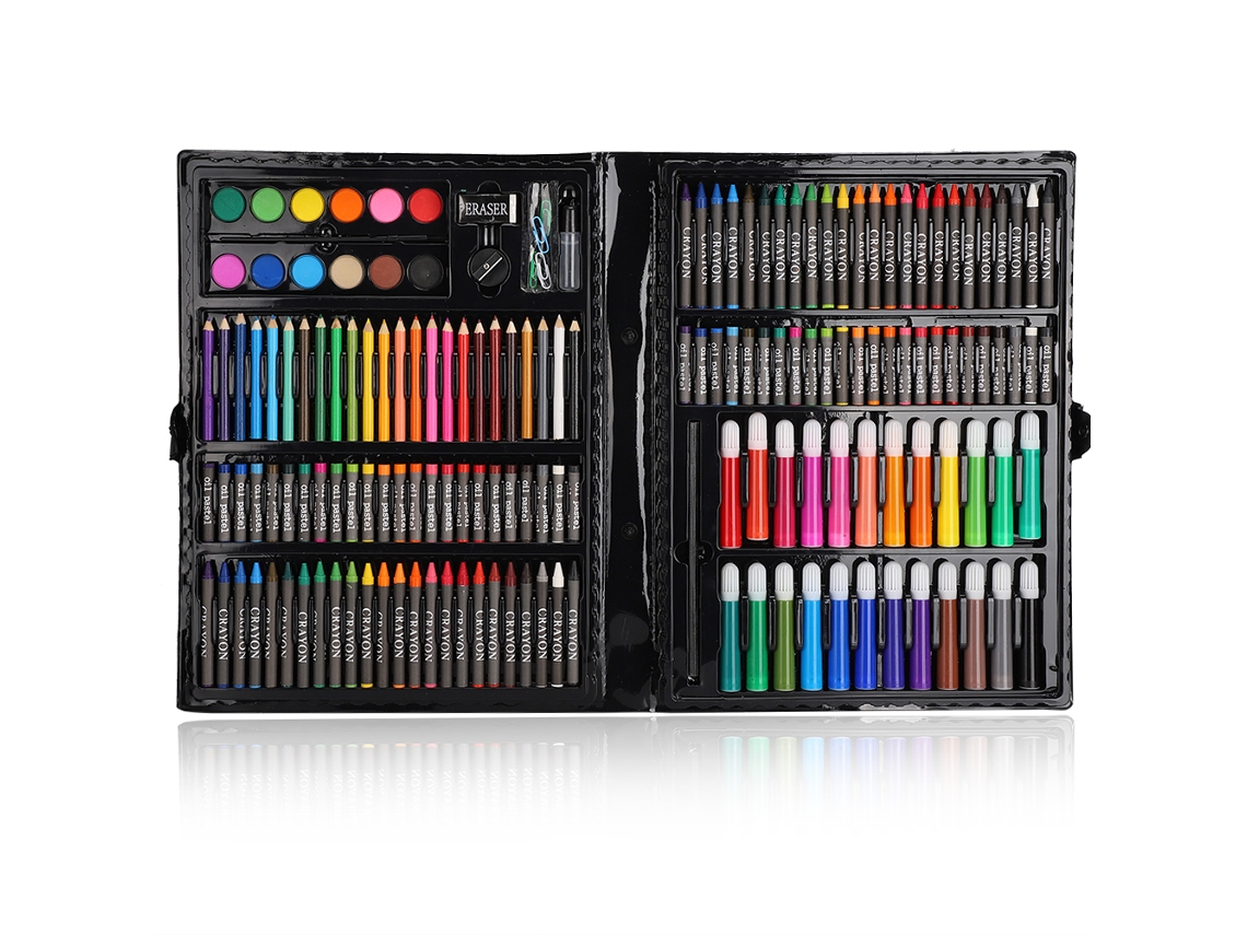 Conjunto Arte Infantil Lápis Cor Canetas Pincéis Crianças 3+