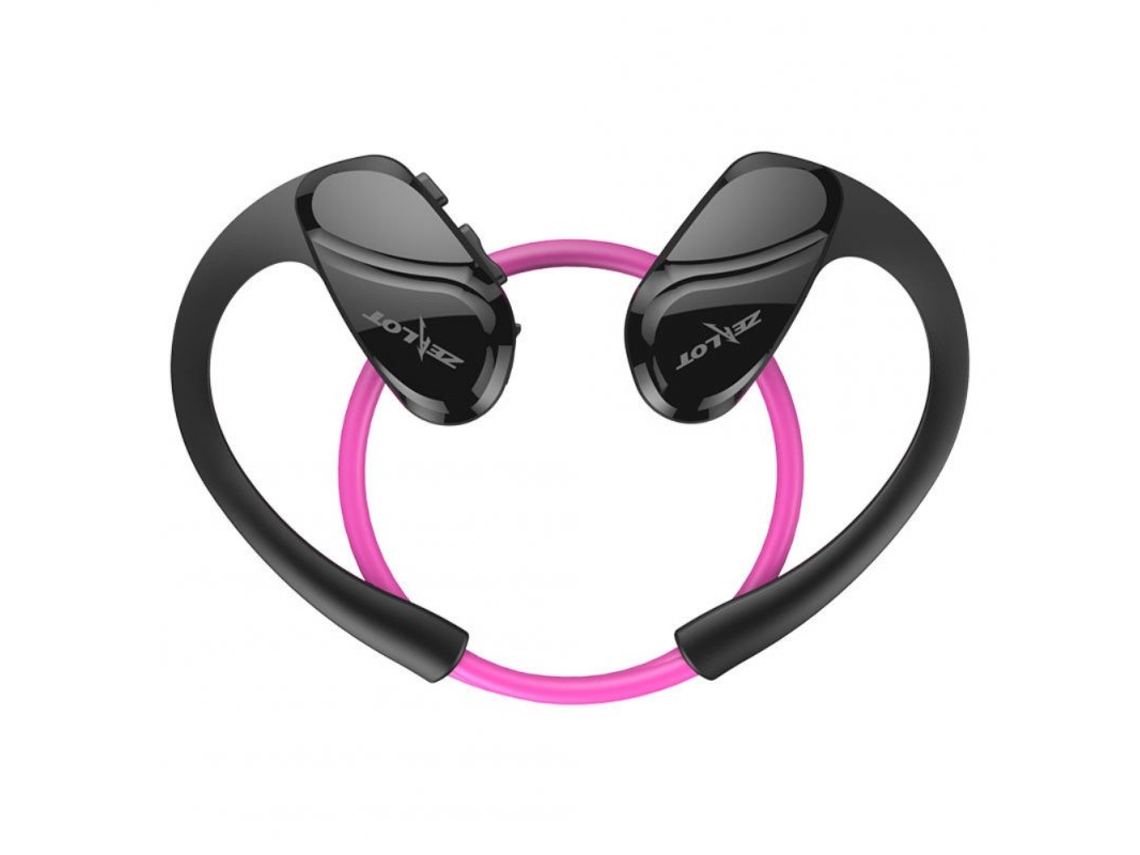 Auriculares Bluetooth Original Zealot H6 À Prova D'Água Fitness Corrida Uso Viva-Voz Estéreo Sem Fio Rosa Vermelho