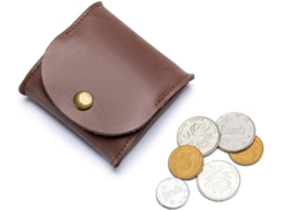 Porta Moedas Em Couro Pu Com Zíper - Bolsa Pequena E Compacta - Café