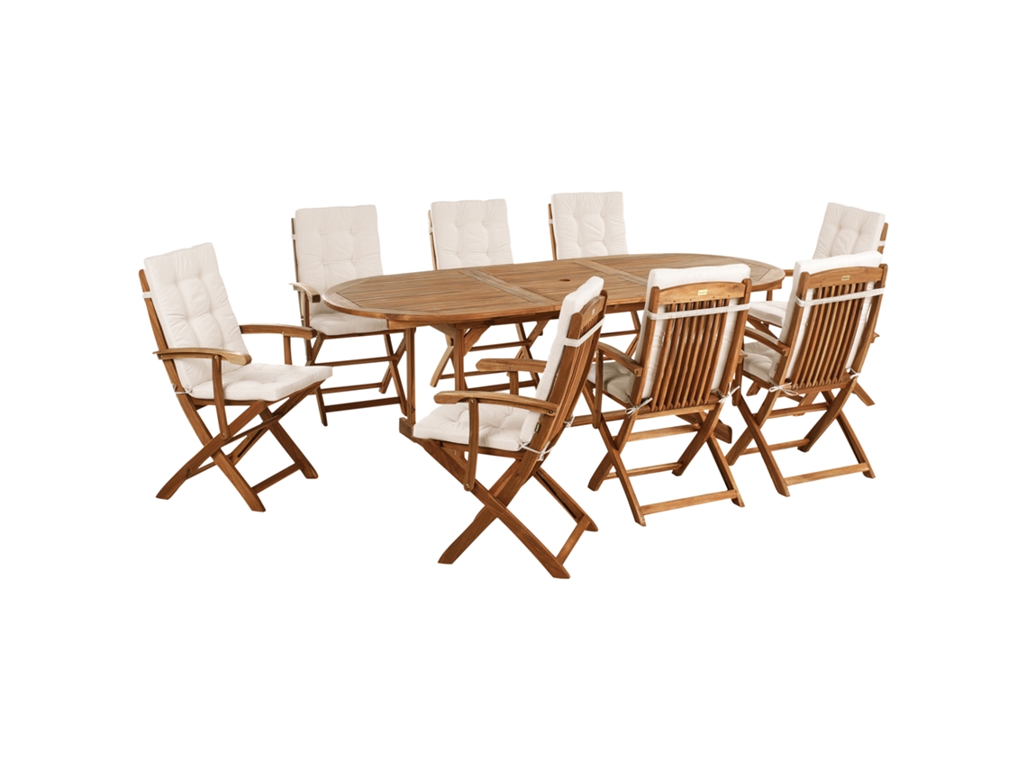 Conjunto Relax Beliani Maui Premium De Madeira De Acácia Madeira Clara 220x100x74
