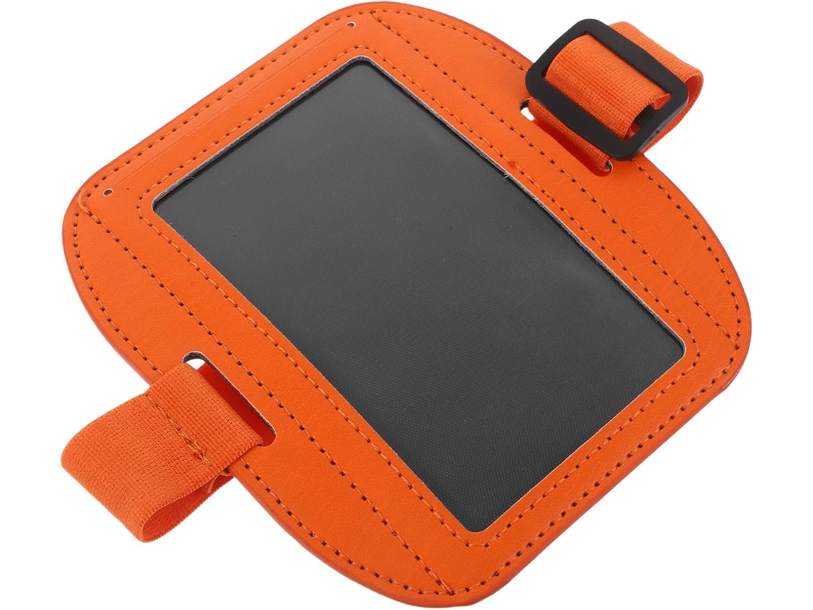 Porta Crachá De Braço Horizontal Ipetboom Em Plástico Laranja Com Faixa Elástica Ajustável Para Trabalho E Negócios