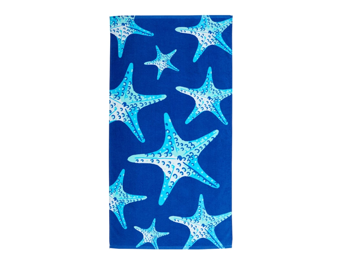 Toalha RNEMITERY Praia Padrão Adultos Rápido Secagem Super Microfibra Azul (70x150cm)