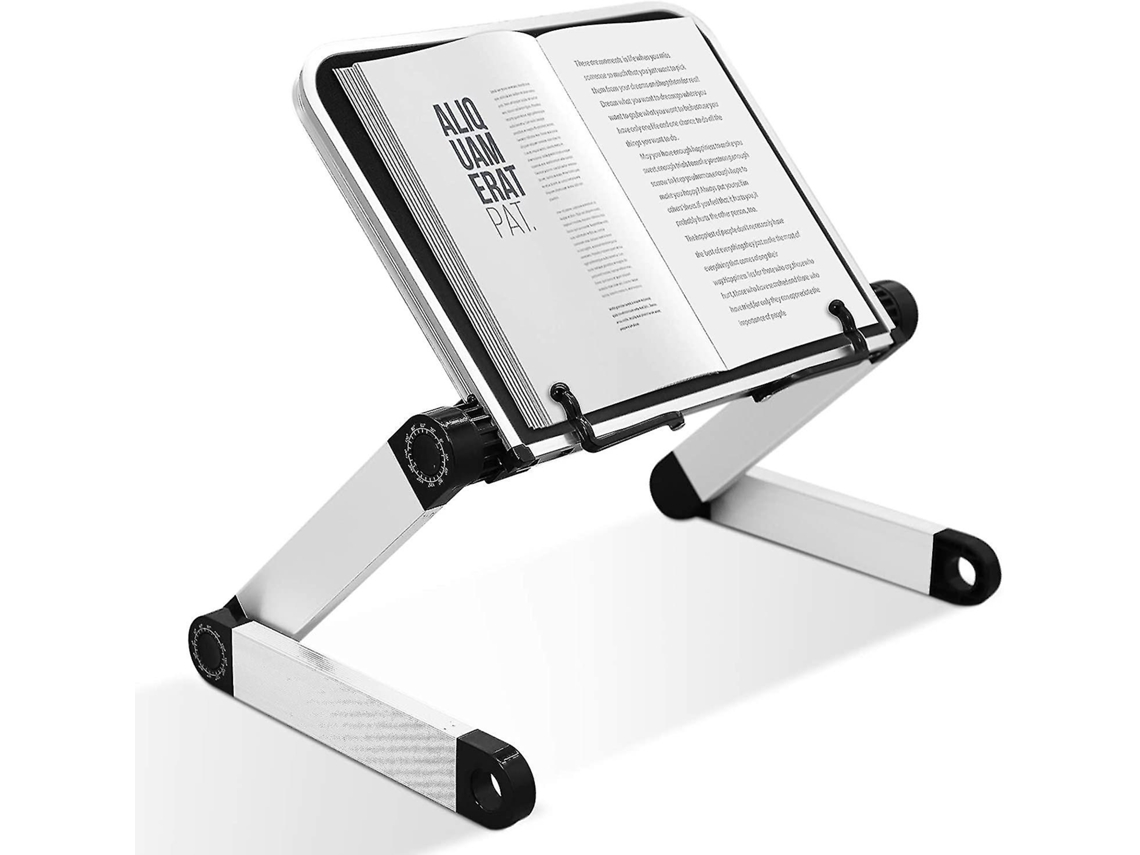 Suporte ergonômico para livros Slowmoose, suporte para laptop, bandeja ajustável para livros com clipes laterais