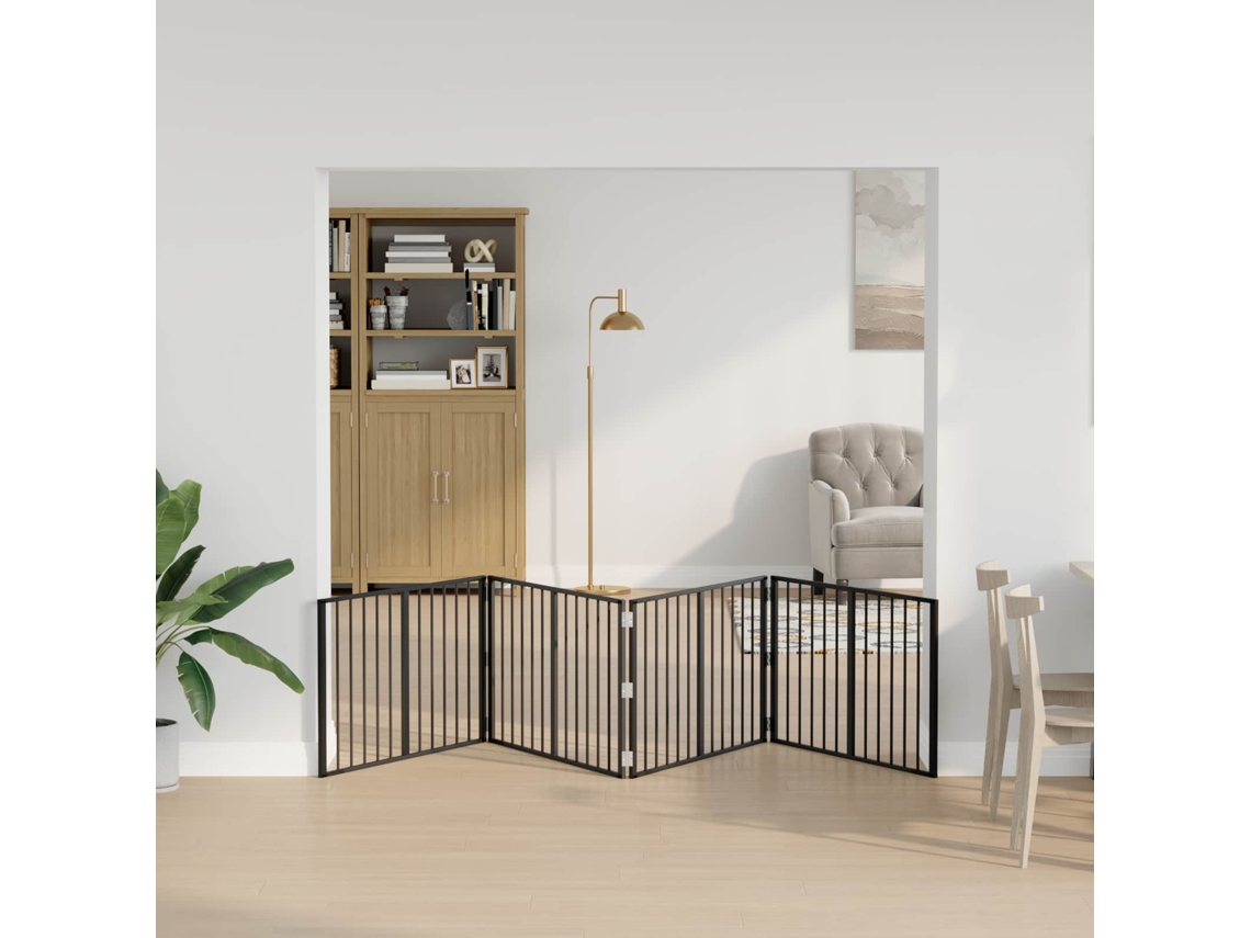 Vidaxl Portão Para Cachorros 4 Unid. Preto 100 X 60 Cm Aço Galvanizado