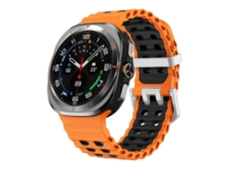 Pulseira De Silicone Ocean Two Color Com Fivela Prateada E Furos Em Duas Fileiras Para Samsung Galaxy Watch Ultra / Ultra 2025
