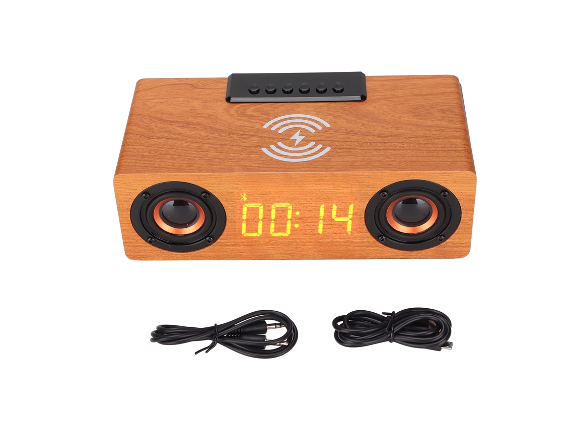 Relógio Despertador Retrô de Madeira LAXISCREED com Bluetooth | LAXISCREED